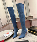 Denim Thigh Boots